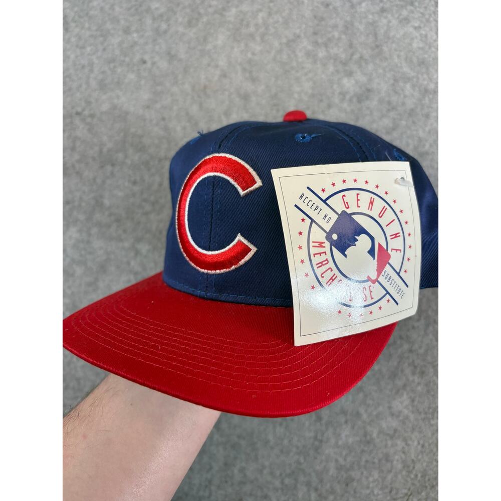 Vintage 90s Chicago Cubs Snapback Baseball Cap Hat Embroidered C MLB OS NWT